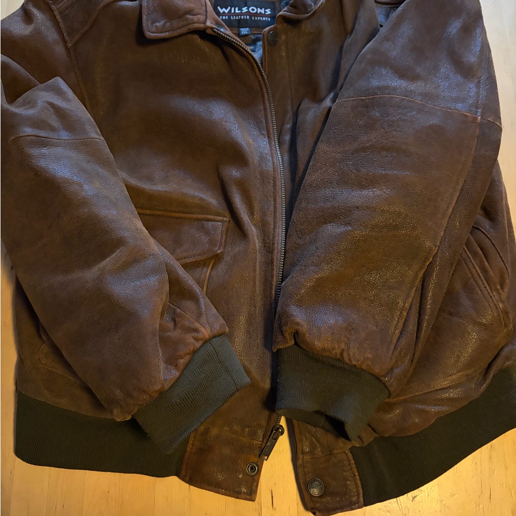 Wilson Dark Brown Leather Bomber Jacket